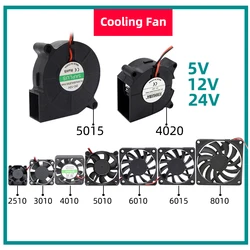 2510/3010/4010/4020/5010/5015/6010/6015/8010 12V 24V Cooling Turbo Fan Brushless Plastic DC Cooler Blower For 3D Printer Parts
