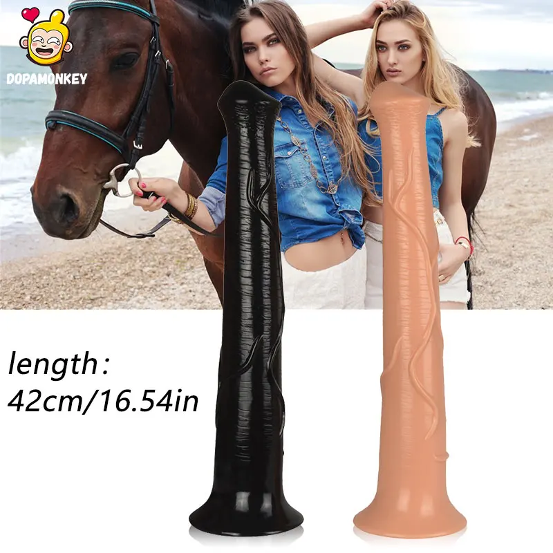 DopaMonkey 16.54inX2.2in Long Horse Dildo with Suction Cup Extra-Large SexToy for Women Huge Pleasure Toy for Intense Experience
