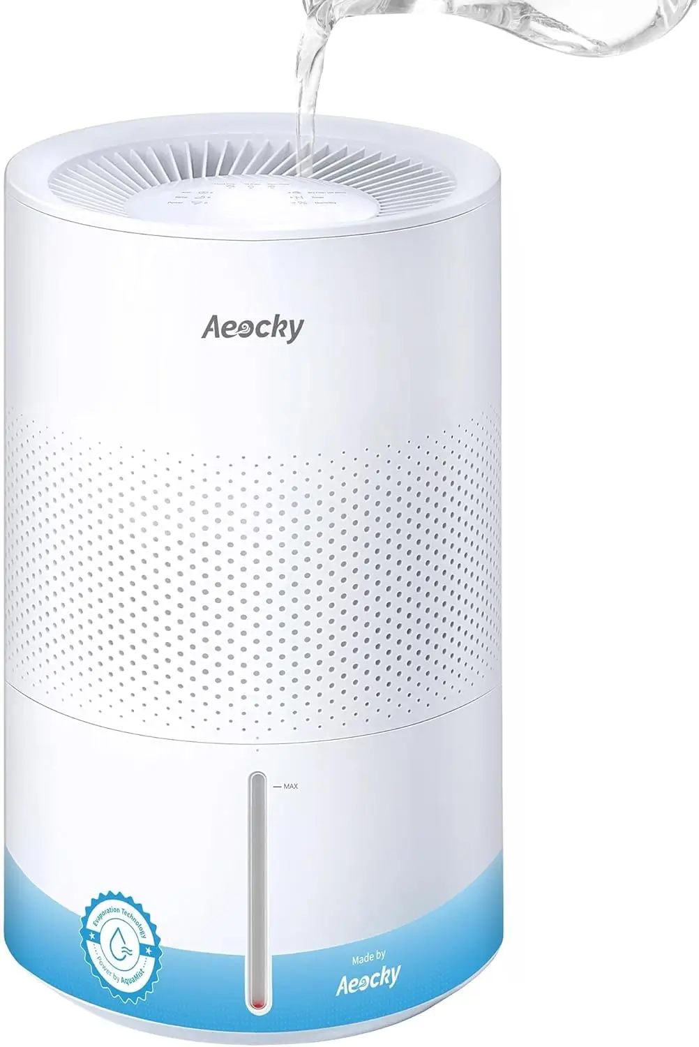 

Mist-Free Evaporative Humidifier, No White Dust for Baby, 4.5L Humidifiers with Auto, Dry Filter, Self-Clean, Power & Sleep Mode