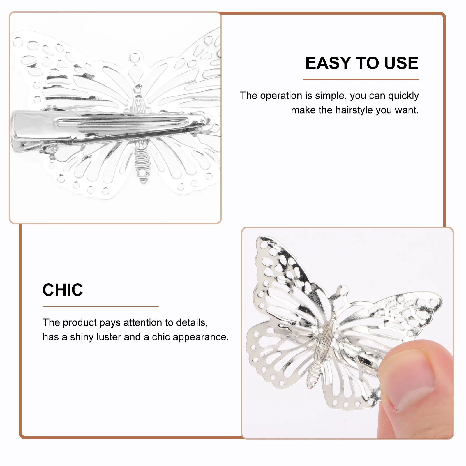 

10Pcs Fashion Butterflies Hairpin Stylish Side Hair Clip for Women Girls Glamorous Hair Accessory Gift Women Hairpin