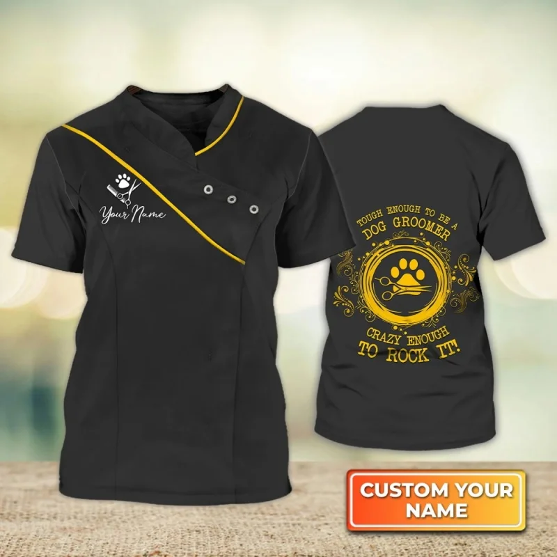 Dog Beautician Graphic T Shirt For Men Colorful Names 3D Printed T-Shirts Summer Casual Fashion Loose Round Neck Tees Street Top