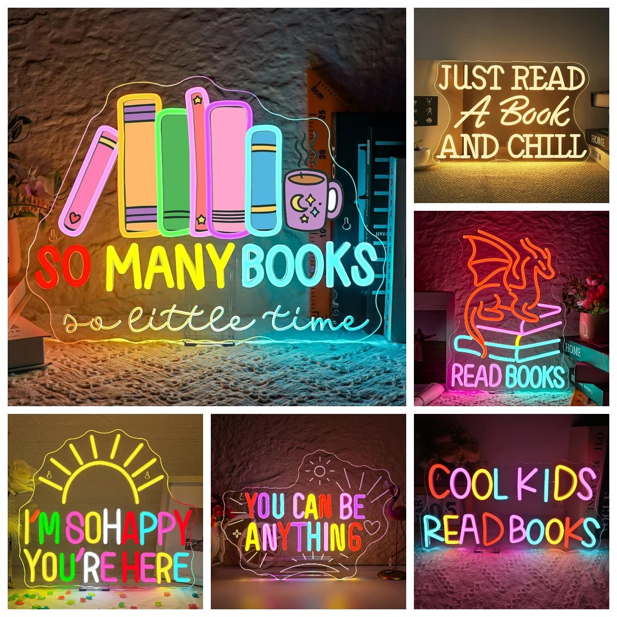 so-many-books-a-little-time-neon-sign-led-lights-for-reading-corner-classroom-library-cool-kids-read-book-club-gift-for-teens