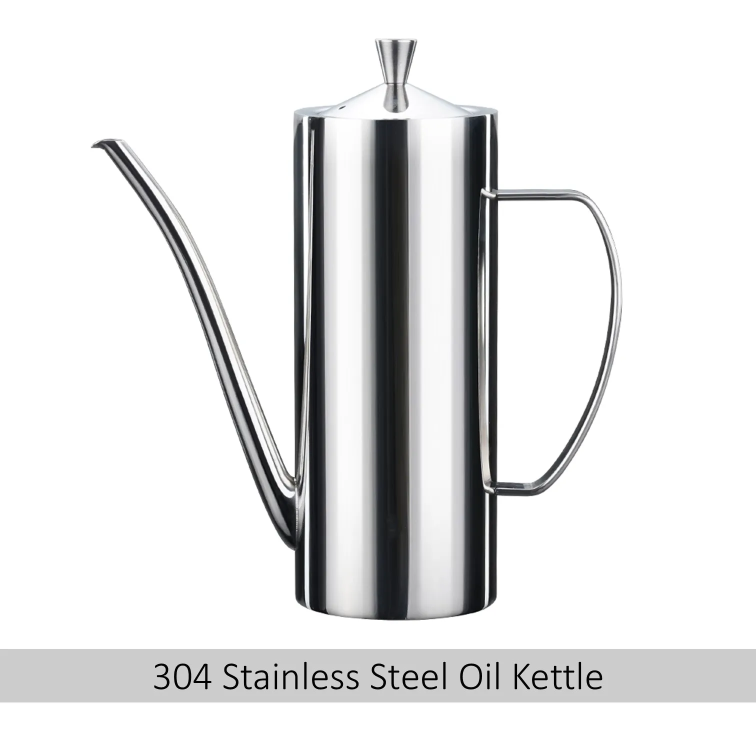 LFGB Certificated 304 Stainless Steel Oil Kettle Never Leaking Olecranon Spout Barbecue Oiler Kitchen 500ml and 700ml Oilcan