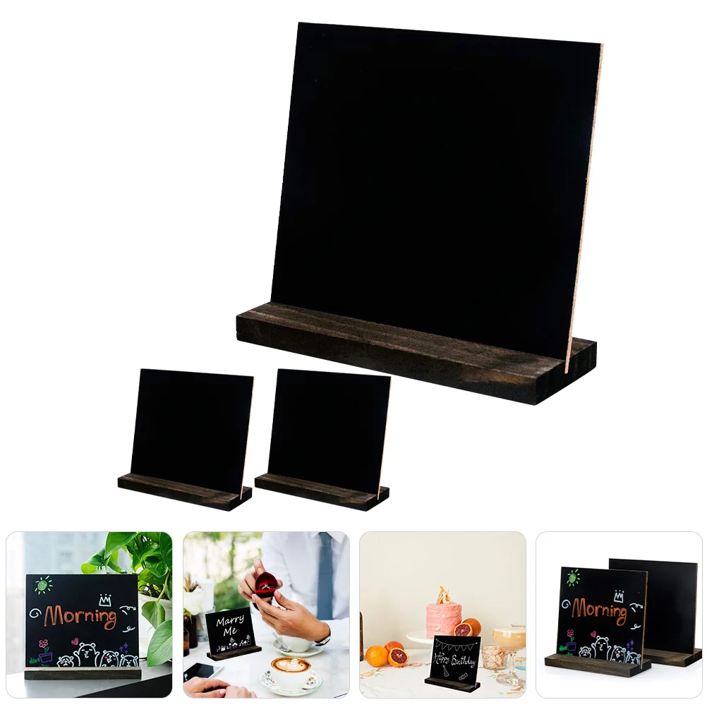 Mini lavagne vintage riutilizzabili in legno da 3 pezzi per etichette dei prezzi del ristorante del buffet del partito del desktop