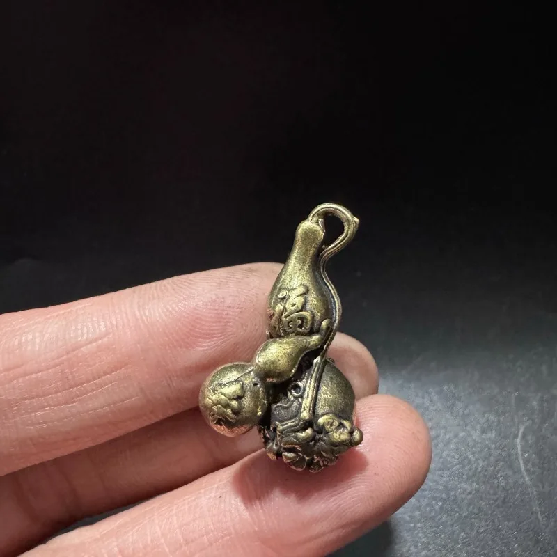 Brass Gourd Pendant Fushou Gourd Keychain DIY Accessories