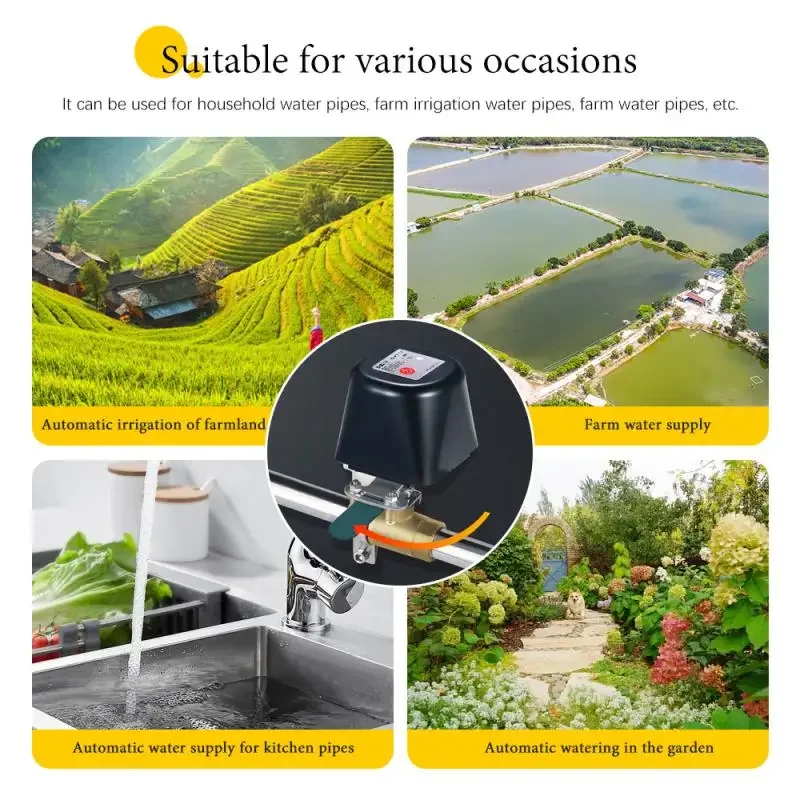 Matter /tuya วาล์วน้ำไร้สายควบคุมการปิดแก๊สสมาร์ทน้ำ/ก๊าซอัตโนมัติ manipulator ทำงานร่วมกับ Alexa Google Home