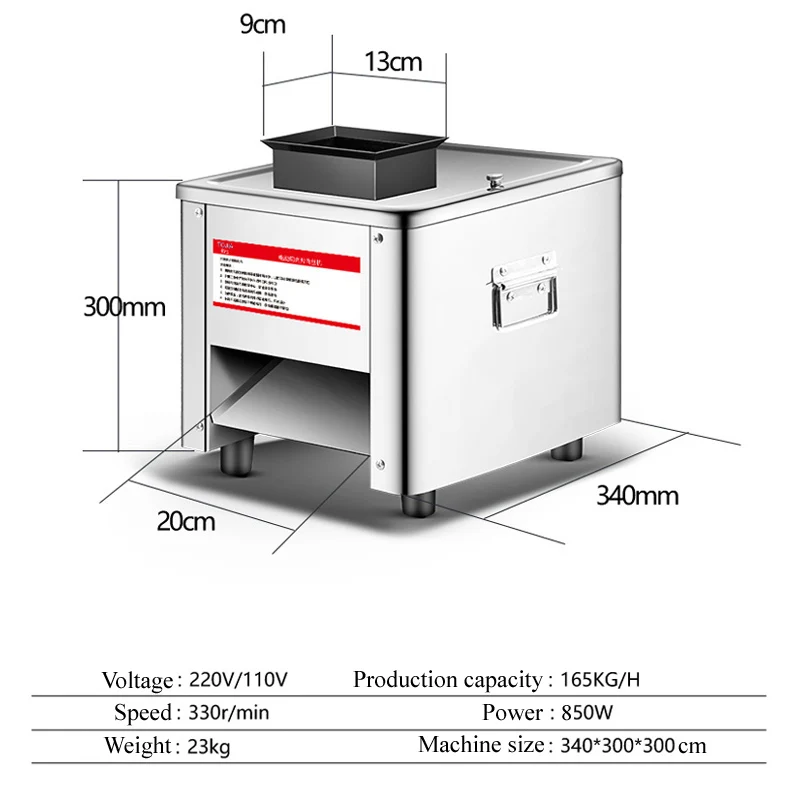 Krajalnica do mięsa fabryczna elektryczna młynek do krajalnica do mięsa maszyna do cięcia warzyw komercyjna 850W