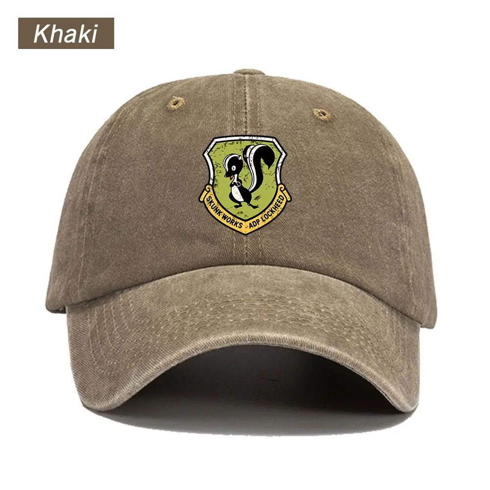 Vintage Washed Baseball Cap Lockheed Martined Print Graphic Unisex Streetwear Casual Skunk Works Summer Cotton Sun Hat