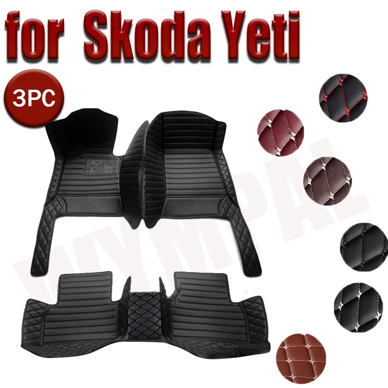 

Custom Automotive Car Floor Mats For Skoda Yeti 2014 2015 2016 2017 Auto Luxury Leather Men Women Car Mats Full Coverage