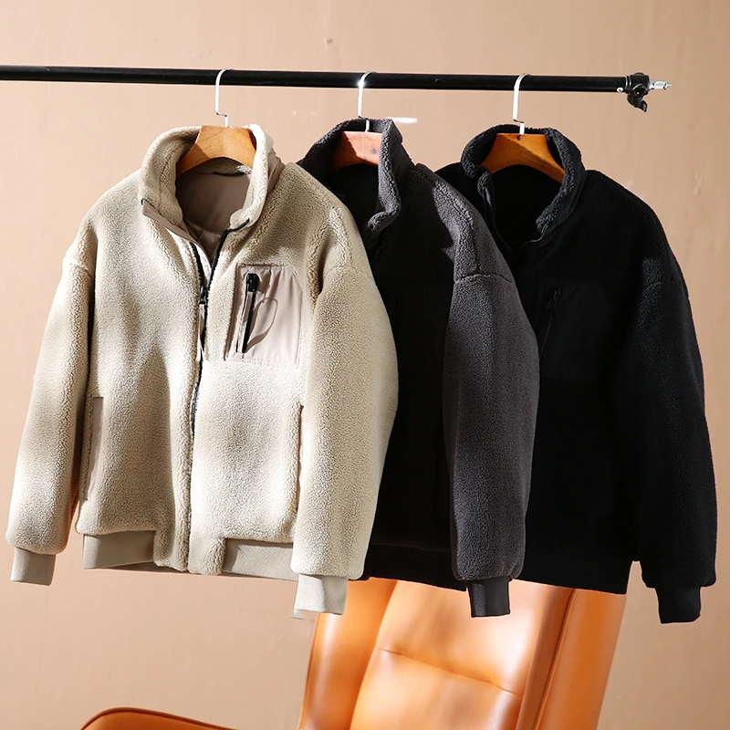 

Утепленная хлопковая куртка оверсайз с ромбовидной стежкой и воротником-стойкой, модная городская теплая куртка