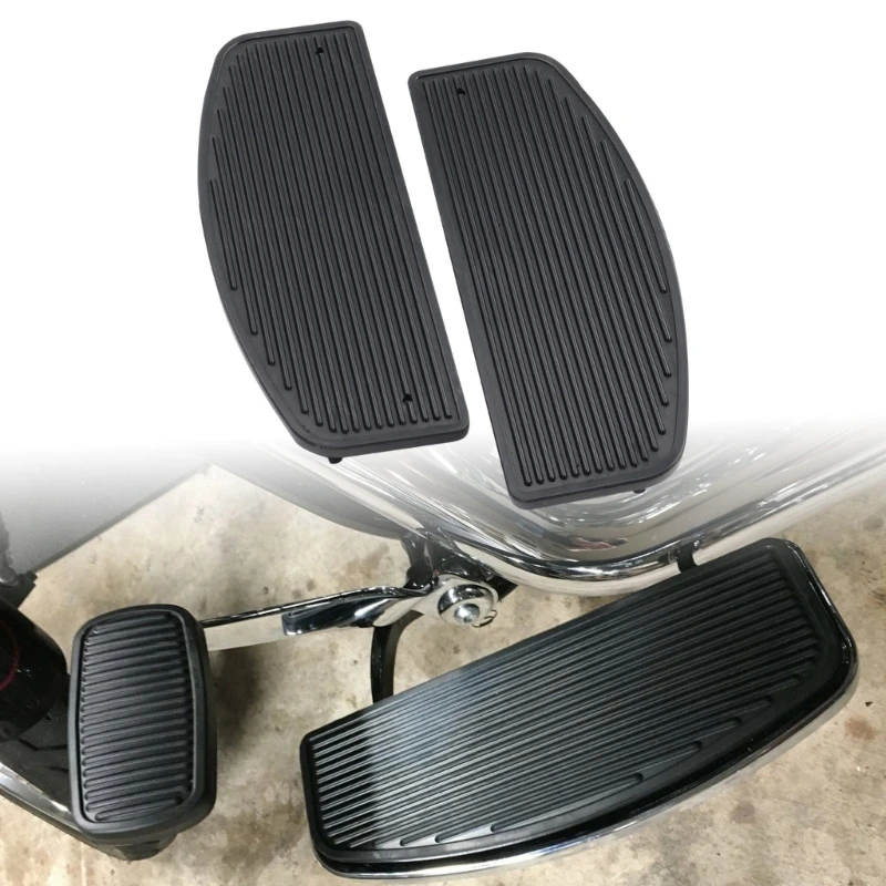 Motorcycle Front Floorboard Rubber Inserts, Ribbed D-Shape Pair X37F