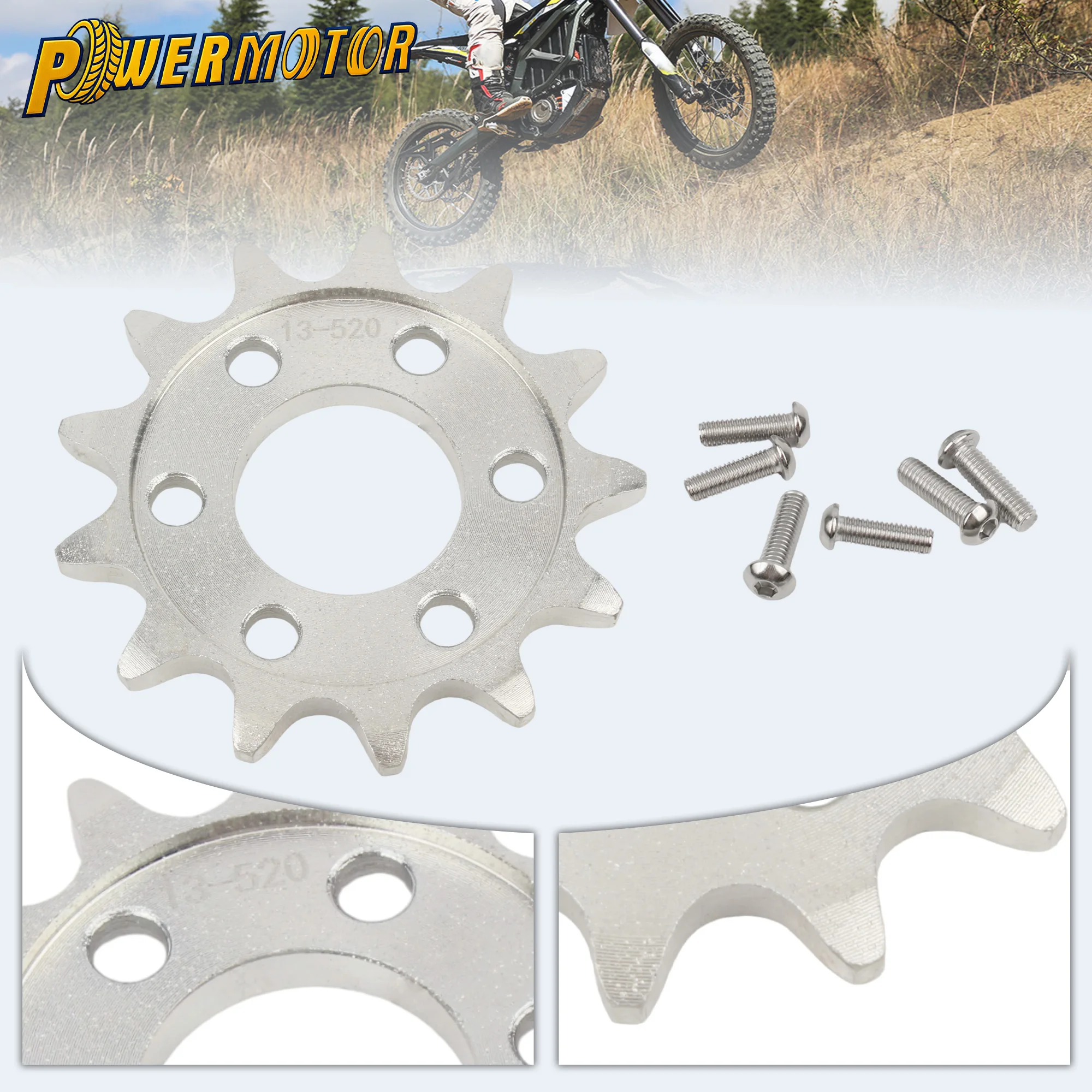 13T 520 Front Output Shaft Sprocket For Surron Ultra Bee Electric Dirt Bike Final Drive Chain Sprocket Replacement Parts