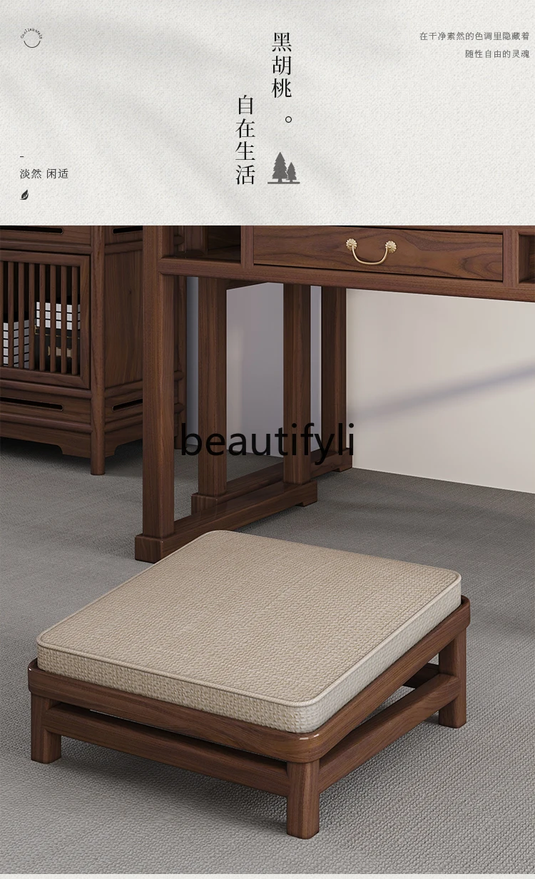 Temples, temples, solid wood worship stools, household mats, thickened futons, seat cushions, black walnut kneeling stools