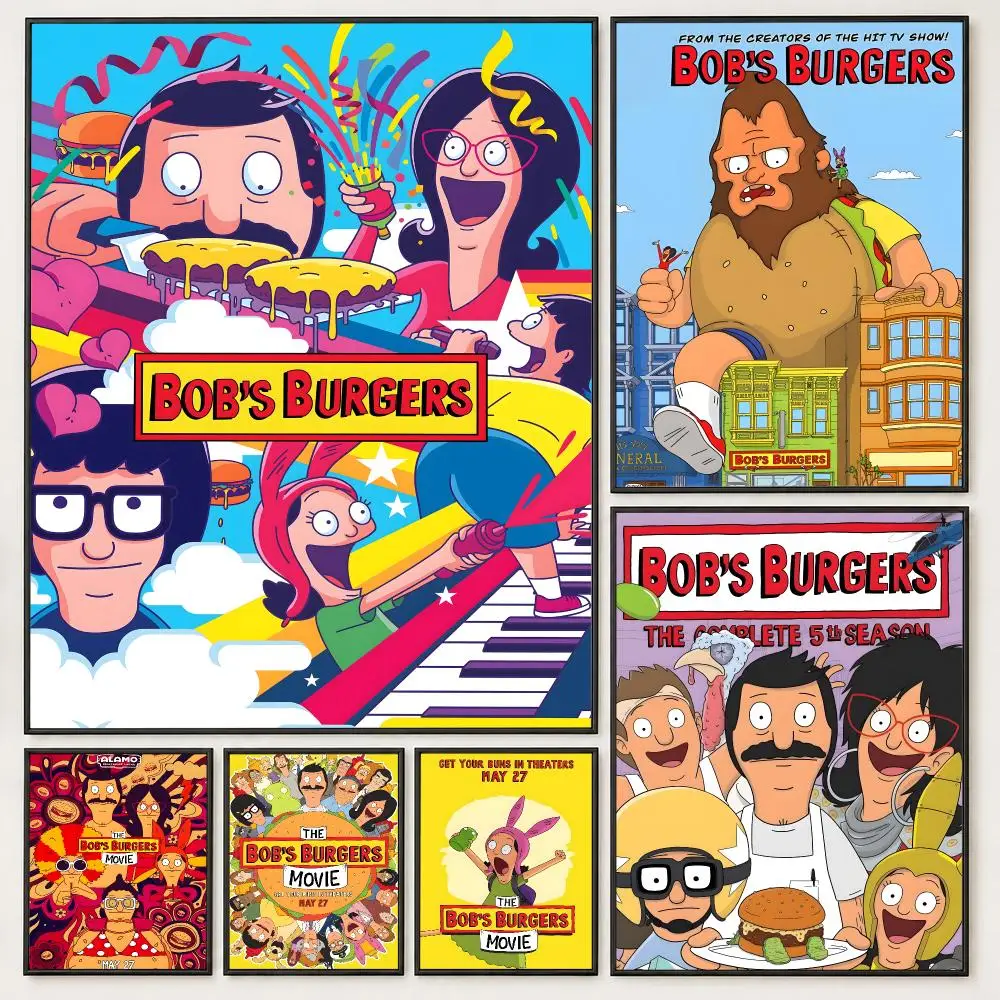 Cartoon Bob's Burgers Poster Poster Trendy Aesthetic SelfAdhesive HD Wall Decor Home Café Bedroom Room Decoration Gift