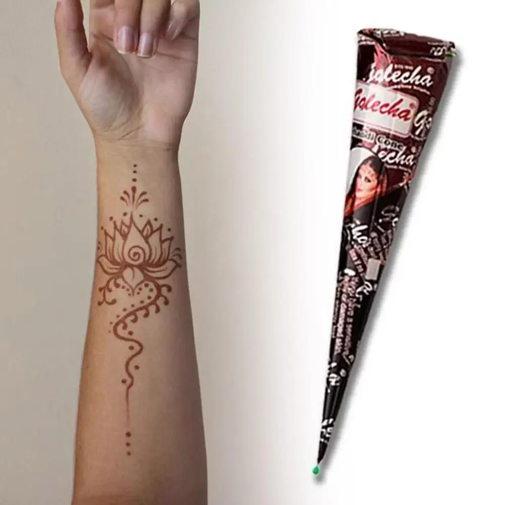 

Natural Indian Henna Tattoo Paste For Temporary Tattoo Body Paint Art Cream Cone Diy Paint Tattoo Ink Black /Brown