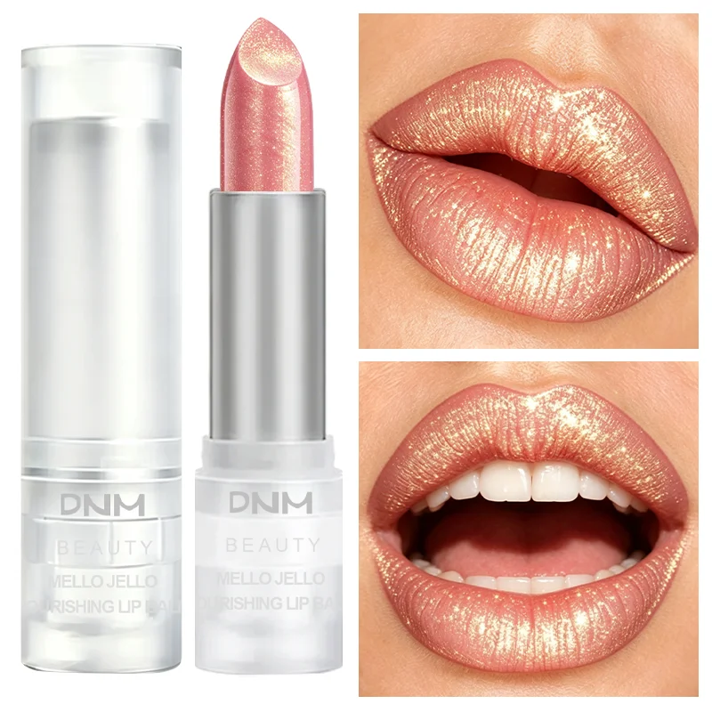 DNM Transparent Tube Bare Pink Gold Shining Moisturizing Lipstick Fine Shining Pearl Moisturizing Girl Shining Lipstick