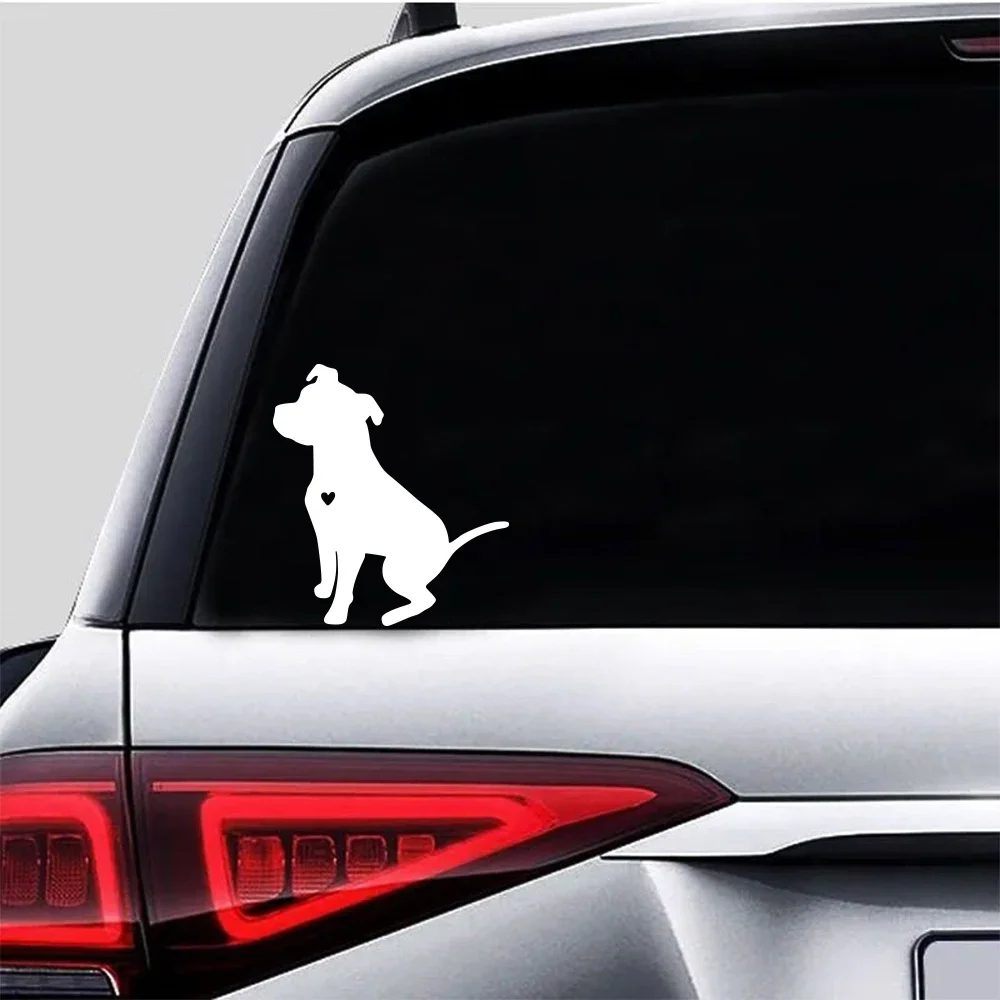Divertido y bonito Pit Bull Dog, pegatina de vinilo para ventana y cuerpo de vehículos, calcomanías resistentes al agua, accesorios de decoración de estilo de automóviles