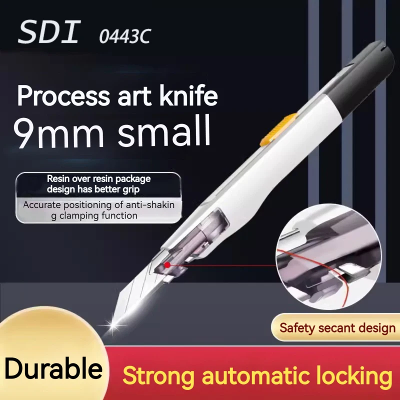 Original SDI 0443C 30º professional utility knife 9mm small multi-functional craft knife K361 Japanese alloy steel blade automatic locking car film secant paper cutting knife