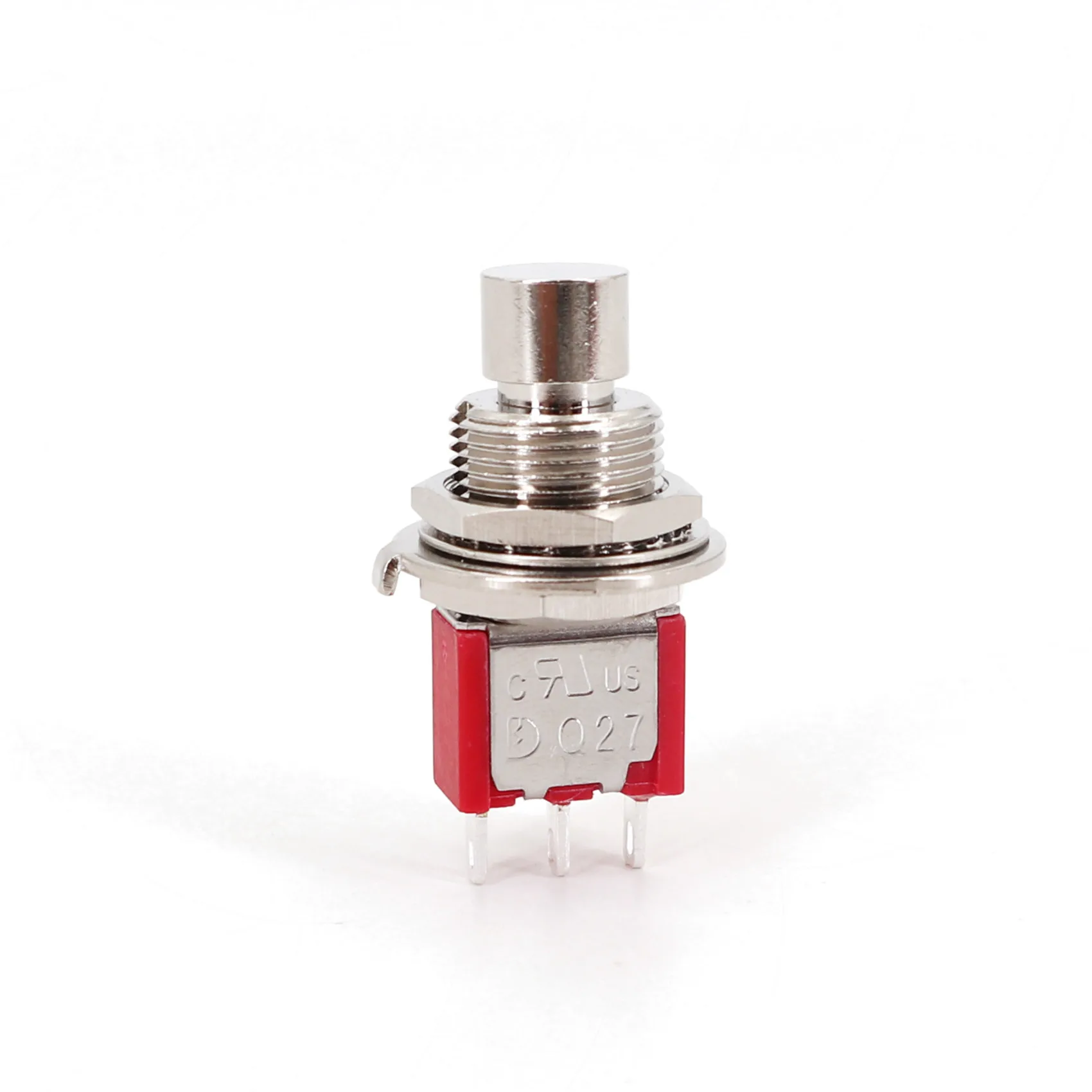 Q27 Series 3Pin SPDT Momentary Metal Snap-Acting Click Pushbutton Switch 12mm Panel Mount 3A/120AC