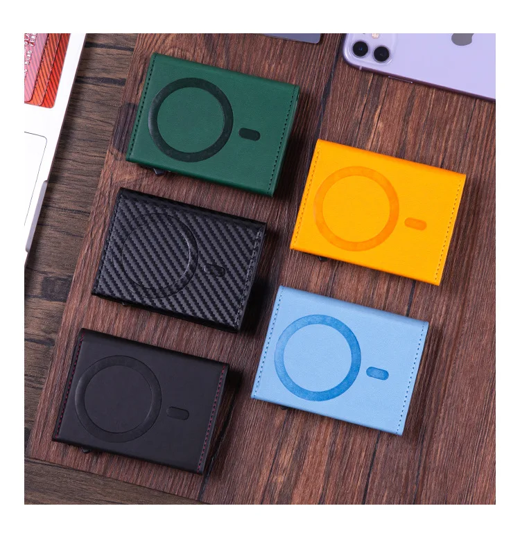 

Подходит для чехла для магнитных карт IPhone16 Pro Max, противоугонной коробки для карт RFID, трехкратного короткого держателя для карт из алюминиевого сплава.