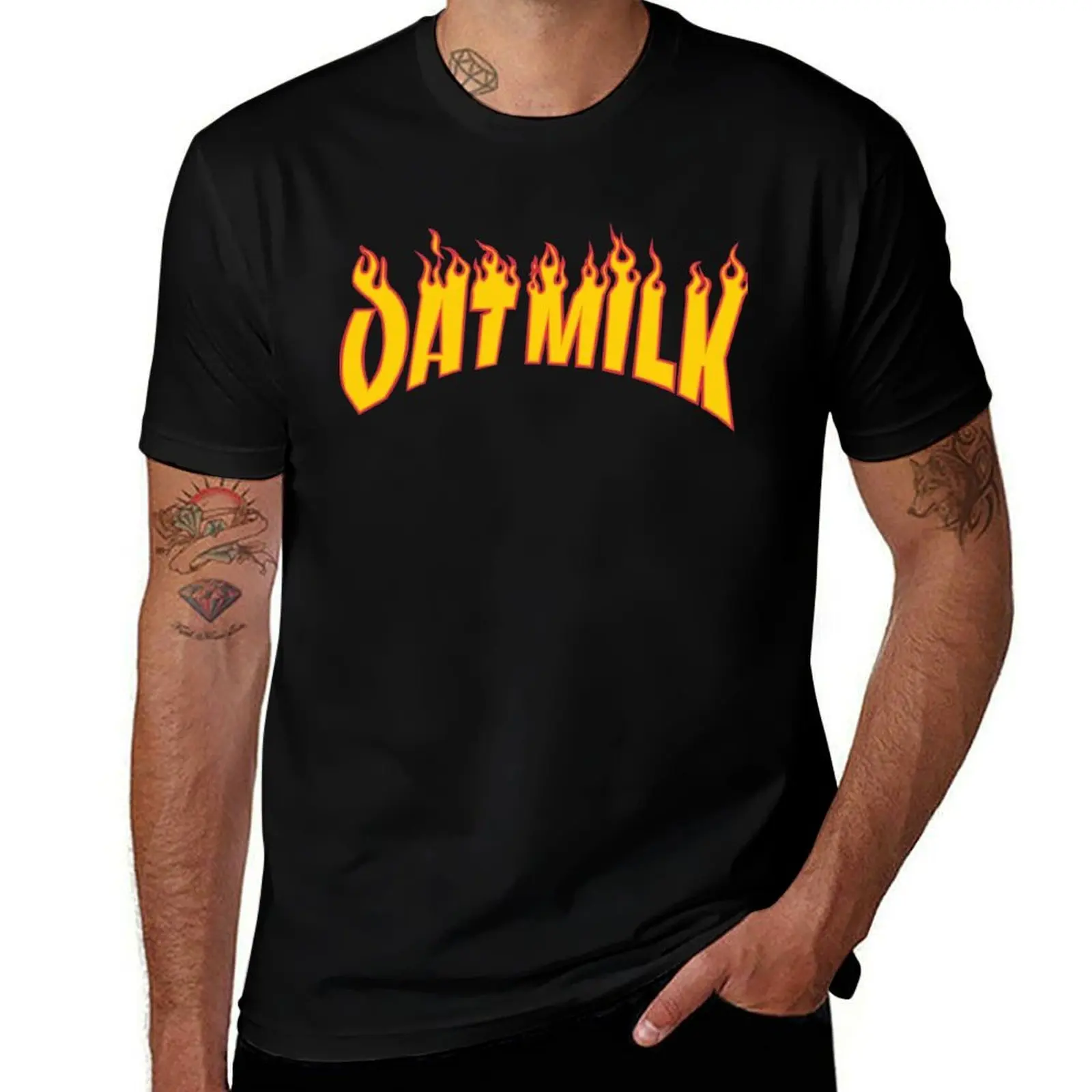 

Oat Milk Logo T-Shirt cotton man t-shirts vintage clothes cute clothes plus size clothes designer t shirt men