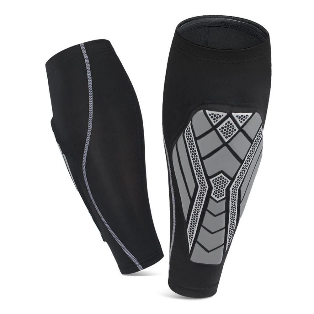 1 Pair Anti-collision Football Shin Guards Sports Leg Calf Sleeves Leggings Soccer Men Women For Running Basketball Cycling