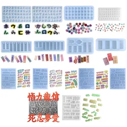 Japanese Word Korean Chinese Alphabet Quicksand Silicone Mold Resin Filler Handmade Ornament Mold for Valentines Birthday Gift