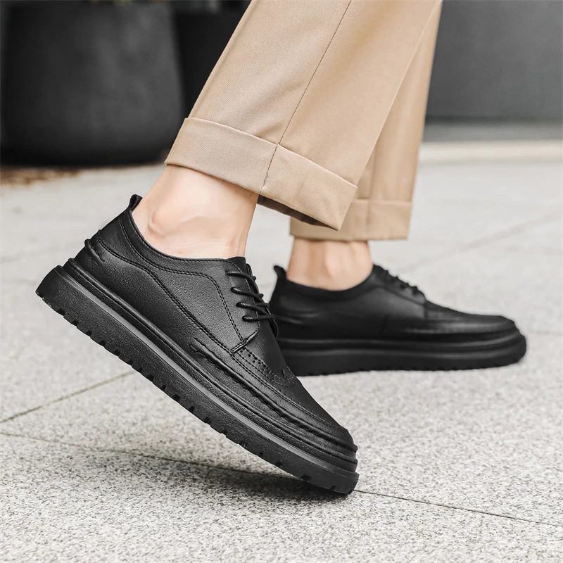 

Brogue Men's leather shoes Classic black versatile style Wedding Party Office Outdoor Leisure Business Men's Walking Shoes