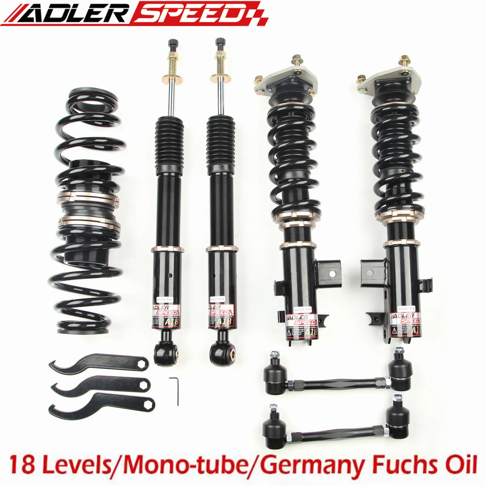 ADLERSPEED 18 Ways Mono Tube Coilovers Lowering Suspension Kits For Acura ILX DE1 2013-2015