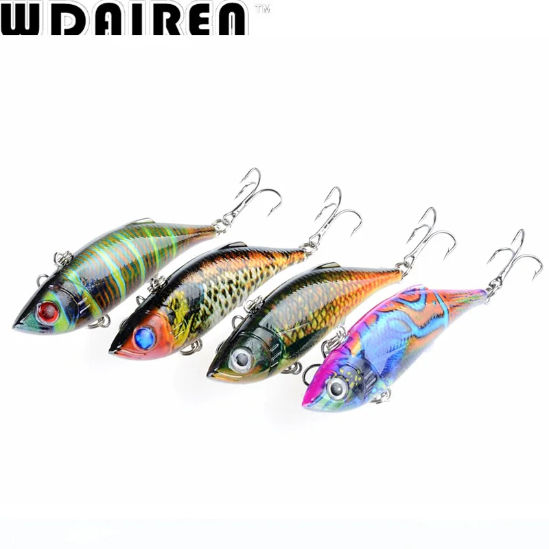 4pcs/lot Vib vibration Fishing Lures set 80mm 12g Winter Ice Hard Bait with Lead Inside Wobblers Pesca Sea Fly Fishing Lure kit