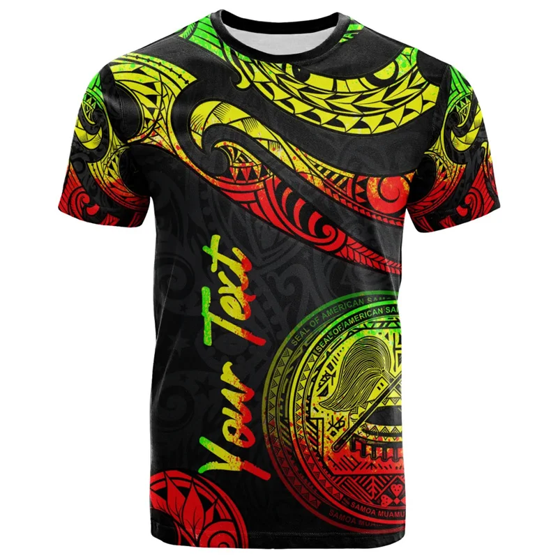 American Samoa Personalised 3D Print Colorful Retro Men Women Summer Casual Cool Short Sleeves T-Shirts Kid Tops Streetwear Tops