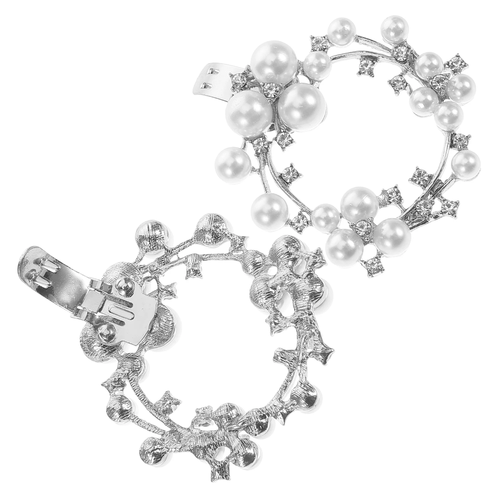 

Metal Shoes Buckles 1 Pair Crystal Decorations Baroque Pearl Rhinestone Clips Bridal Charm Accessories Women High Heel Sneaker