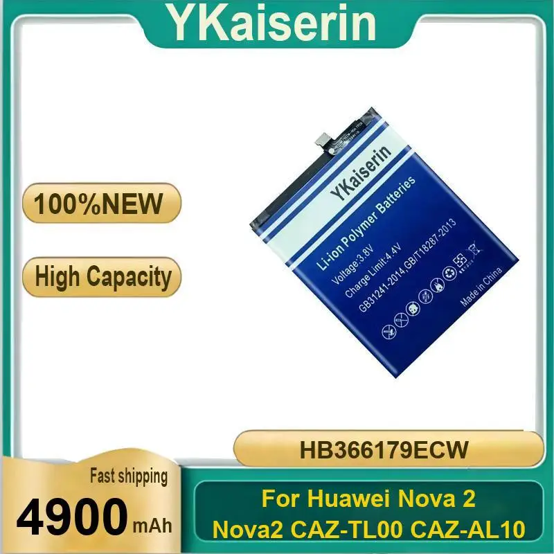 

4900Mah Mobile Phone Battery For Huawei Nova 2 Nova2 Caz-TL00 Caz-AL10 Hardwearing HB366179ECW Prolonged Performance