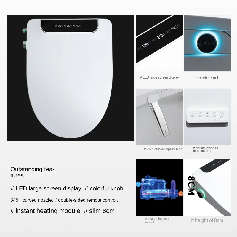 مقعد المرحاض الكهربائي المطول بالحرارة على شكل حرف V/U