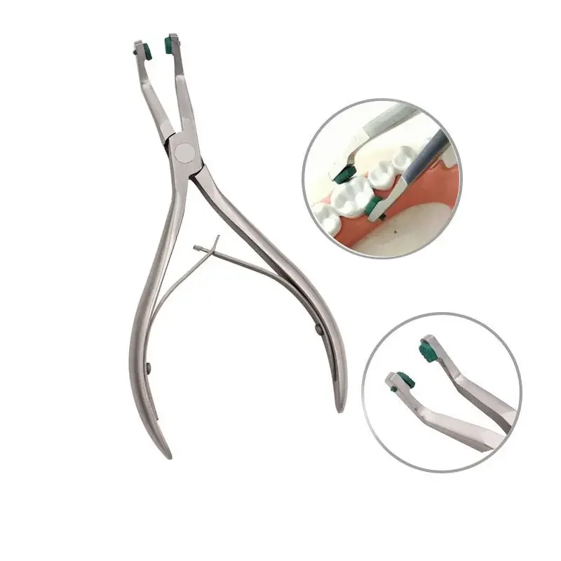 Dental Crown Removal Pliers Green Rubber Pad Pliers Dentist Temporary Crown Removal Pliers Dentist Tools