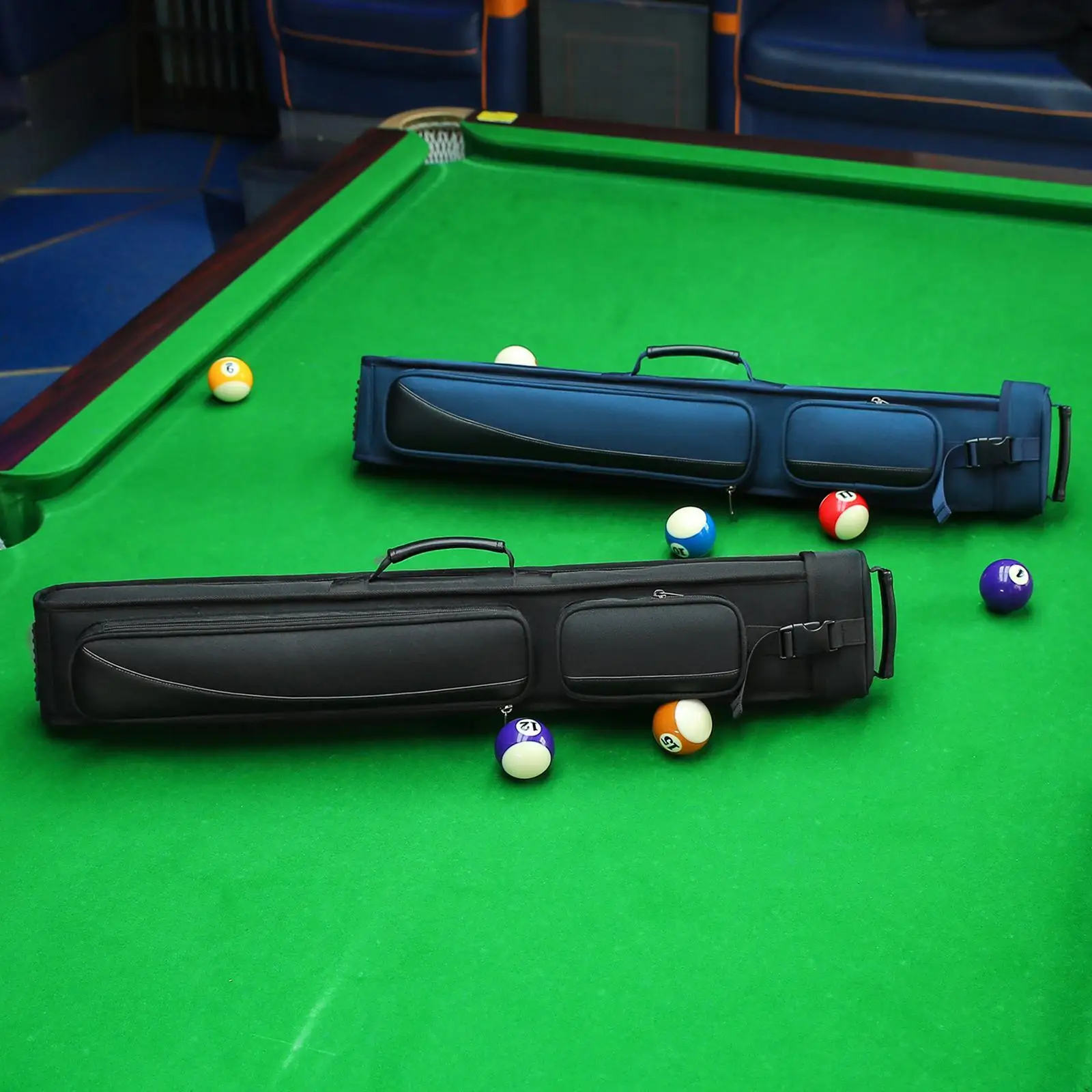 

Snooker Cue Case Crossbody Bag Waterproof Large Capacity Abrasion-resistant Cue Carry Bag for 7x Cues Billiards Supplies