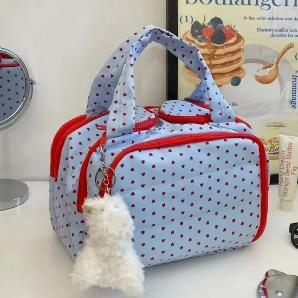 Sac à main cosmétique Design multi-poches, Double face, fermeture à glissière ouverte, pochette de maquillage Portable, accès facile, séparé, sec et humide