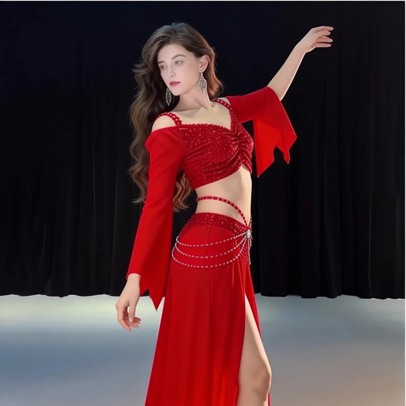 

Танцевальные костюмы, одежда для танцев, юбка для восточных танцев, одежда для занятий танцами живота, женские топы, одежда для уроков, костюм для взрослых, сценический наряд