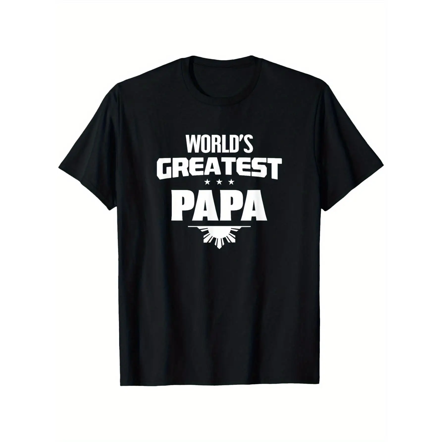 

Affectionate Tribute T - shirt: 'Honoring the World's Greatest Papa' with Stylish Typography and Symbol