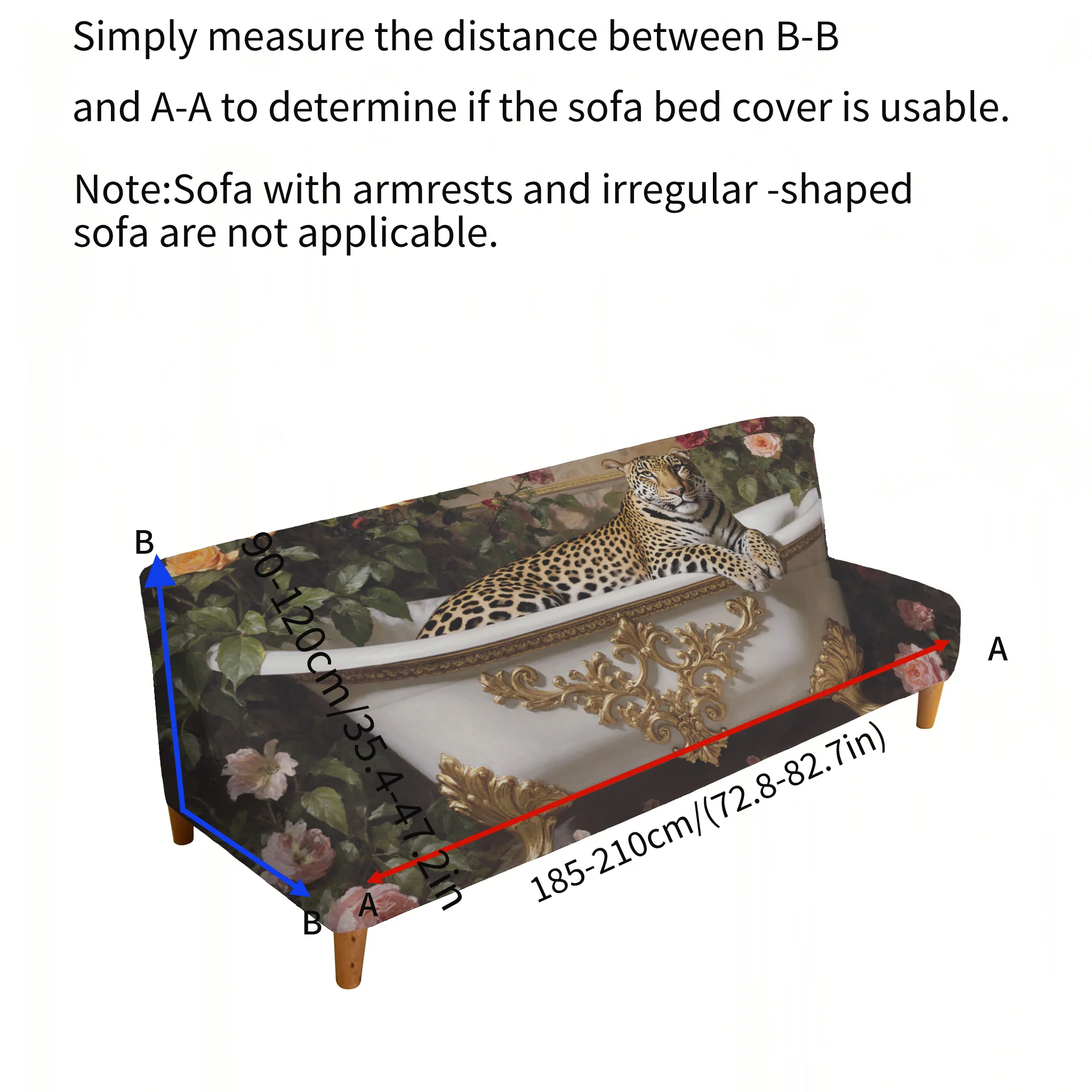 All-inclusive elastic sofa bed cover, oil painting wind leopard bath sofa bed cover, easy to install, machine washable
