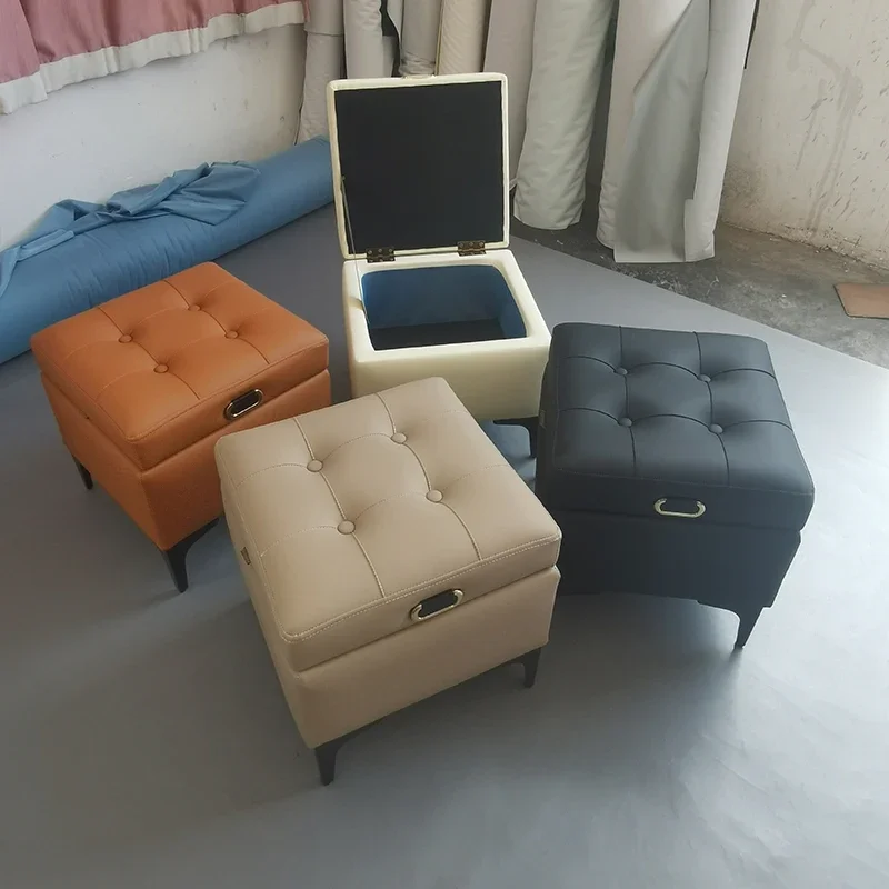 Storage stool can sit at the door of the house, shoe change stool storage household light luxury style small stool, sofa stools