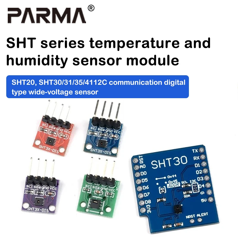 SHT20/SHT30/31/35/41 Temperature and Humidity Sensor Module - I2C Communication - Digital Type - Wide Voltage Sensor