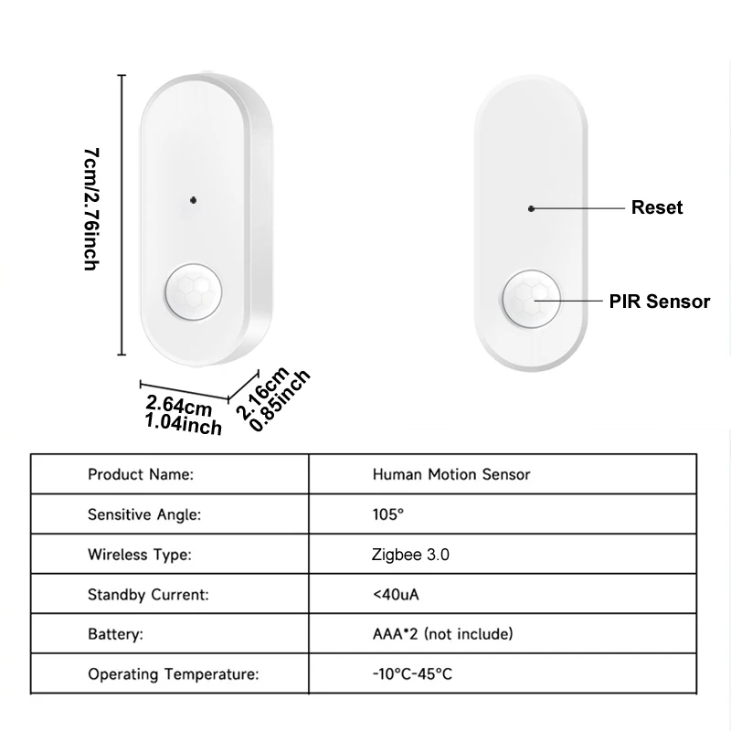 Tuya Zigbee PIR Sensore di movimento Rivelatore a infrarossi per il corpo umano Allarme di sicurezza domestica Controllo APP Smart Life