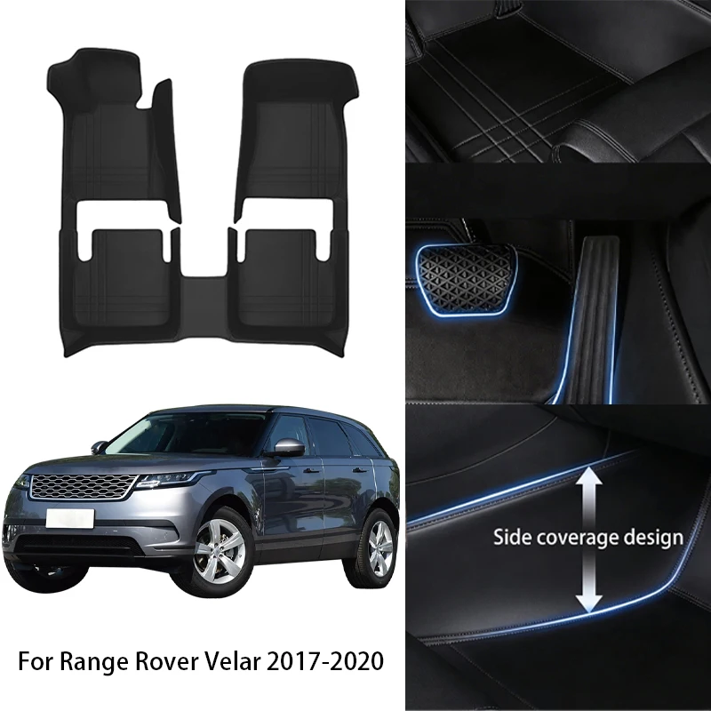 

Комплект автомобильных ковриков из искусственной кожи на заказ для Land Rover Range Rover Velar 2017-2026: Роскошные аксессуары для интерьера авто