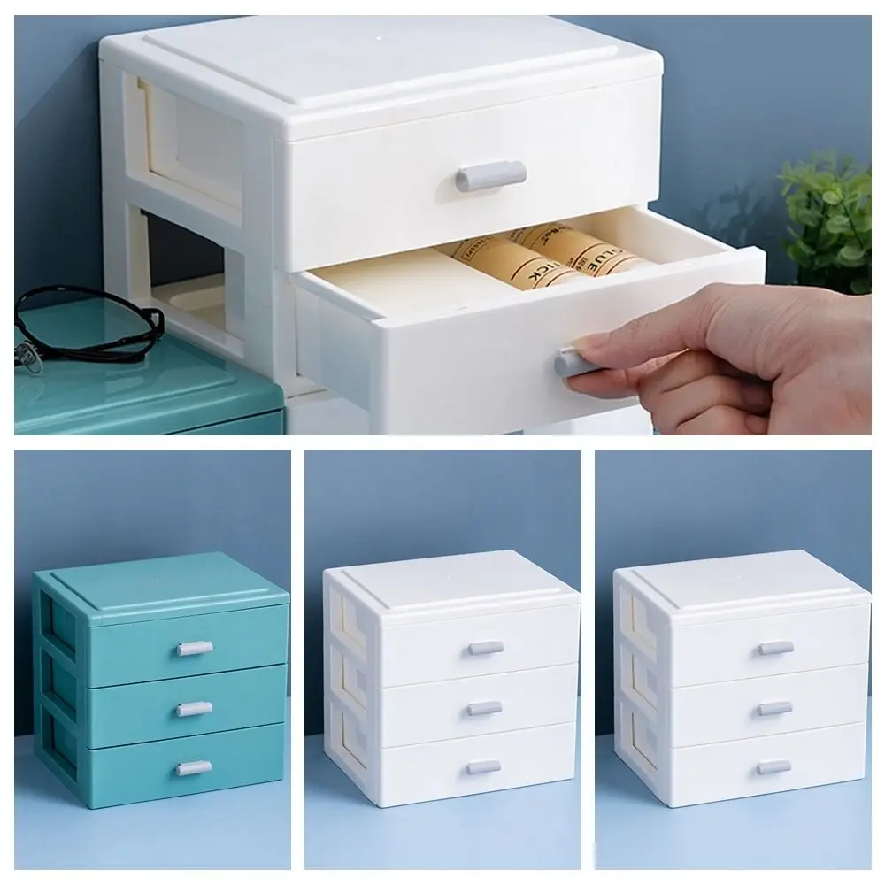 Mini Desktop Storage Box Large Capacity Multi-functional Jewelry Box Dust Prevention Waterproof Stationery Organizer