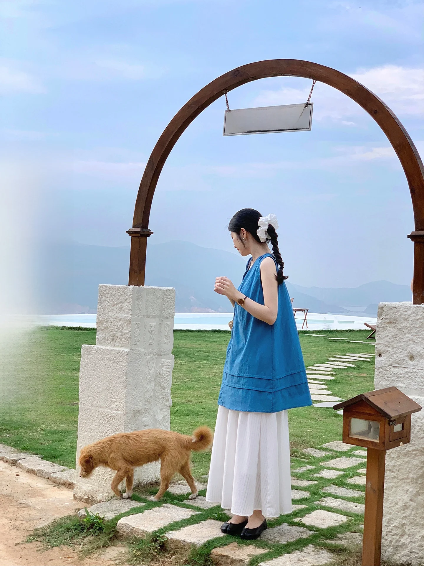 

Юбка средней длины Rame с эластичной талией, вертикальными полосками, цвета Morning Fog White и Micro Wind Blue, для повседневной носки, женская.