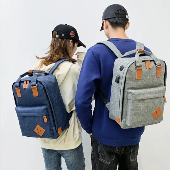 

Multifunctional Large Capacity Backpack Laptop Bag Multi-pocket USB Backpack Three-piece Set Simple Casual Double Shoulder Bags
