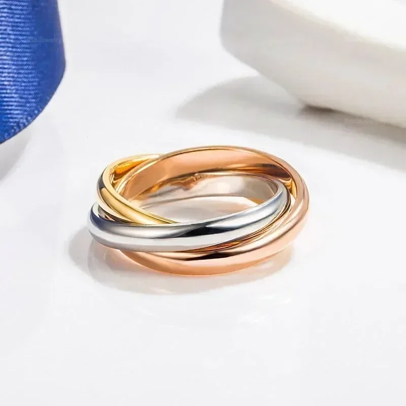 S925  silver high quality  classic trinity ring simple fashion luxury banquet couple jewelry