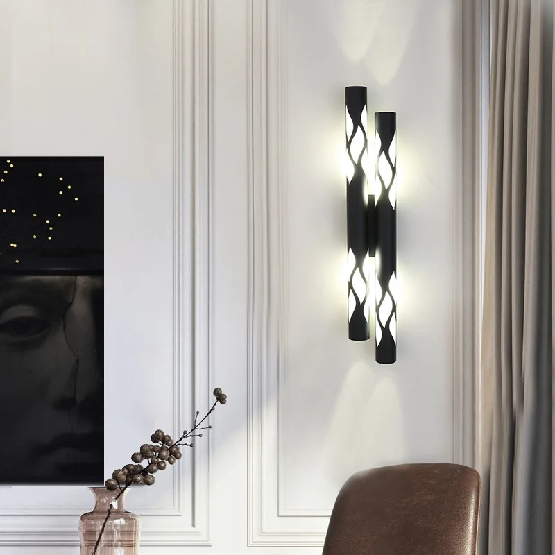 

Long LED Wall Lamp sconce for Living Room Modern Hotel garden LED Wall Light Creative Bedroom wall fixture Stair indoor Lighting