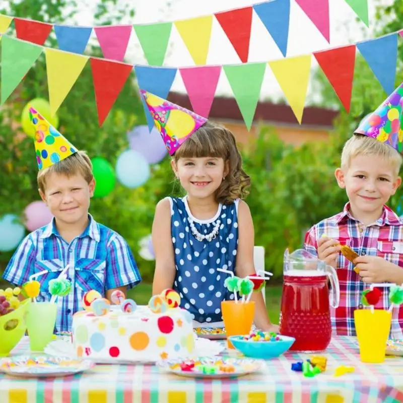【BA】80/100Meter Multicolor Bunting Triangle Flags Fiesta Flag Banner Birthday Party Decoration Colorful Pennants Banner Flag